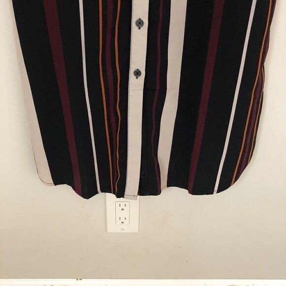 Who What Wear Long Sleeve Pin Striped Multi Color Shirt Size Extra Small - Picture 8 of 8